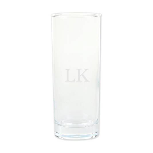 Personalised Tall Tumbler Glass - Etched Initials